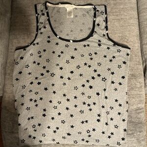 Lucky Brand Star Patterned Gray Tank Top